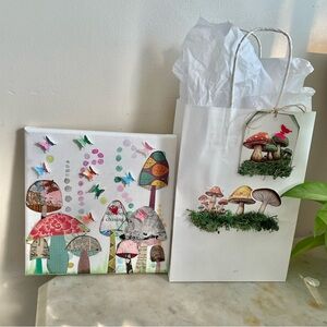 Mushroom Collage art 3pc gift set